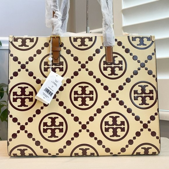 🔥HP🔥NeW! Tory Burch T Monogram Contrast Embossed Tote - Picture 9 of 17